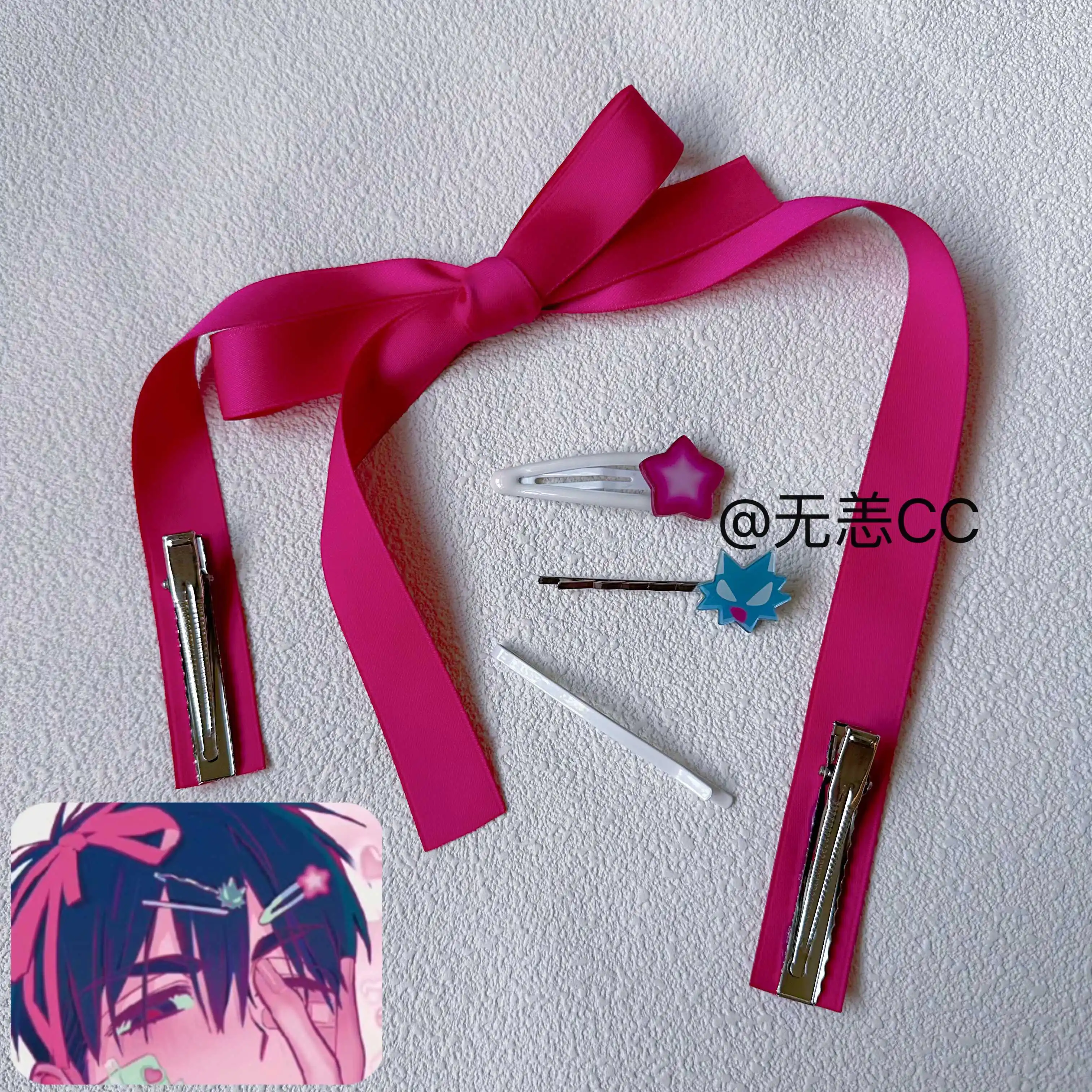 أنيمي المرحلة الغريبة إيفان تأثيري الدعائم الكرتون مشبك شعر قبضة الشعر باريت مشبك شعر فراشة عقال هدايا حفلة الهالوين #2