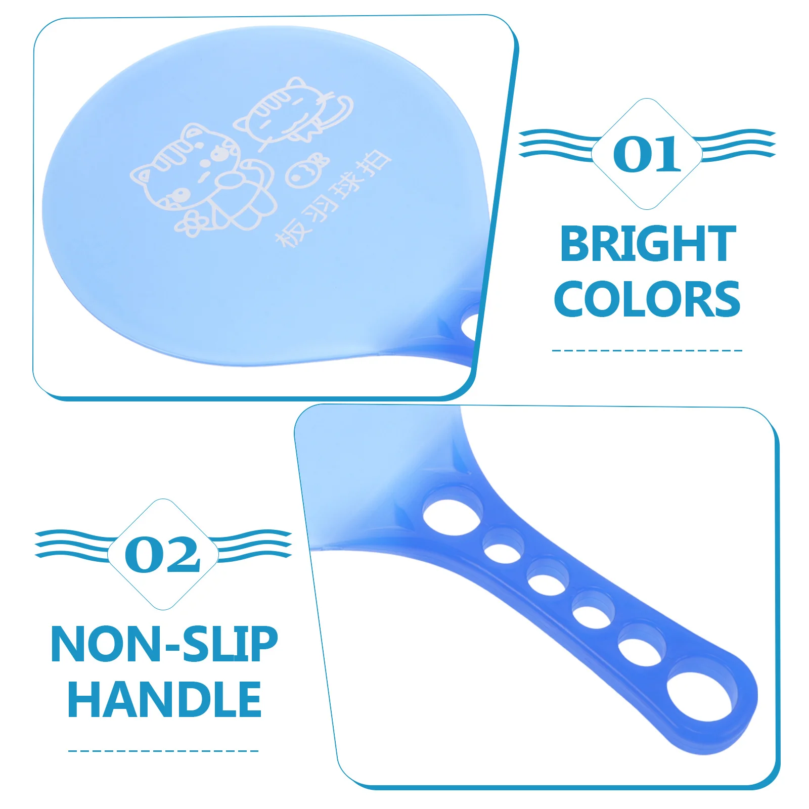 

1Pair Badminton Rackets Set High-Density Plastic Material Easy to Hold for Teens Outdoor Indoor Sports Activity Lightweight