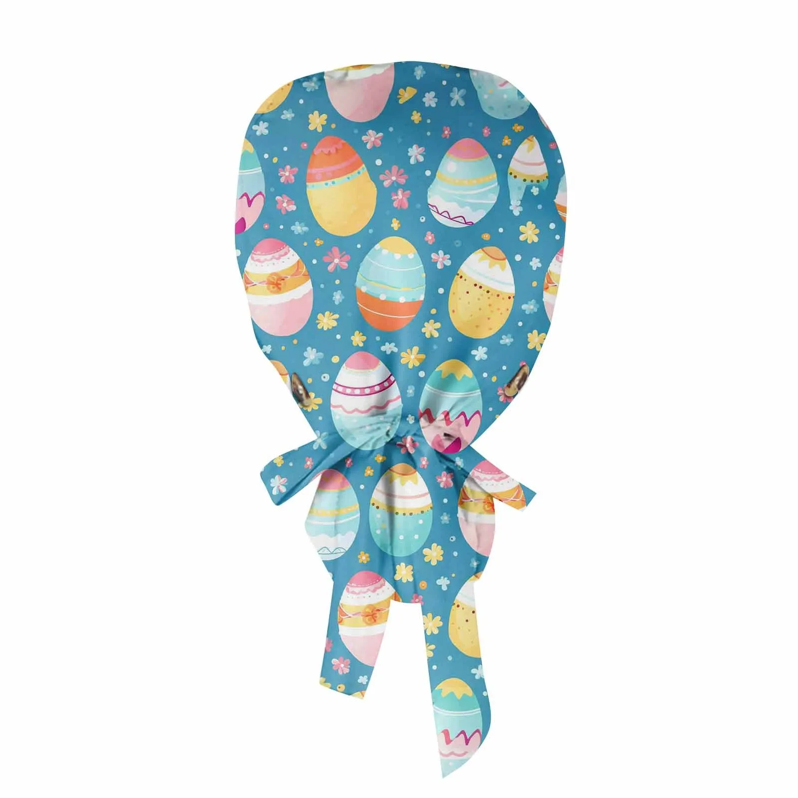 手術用ヘッドギア帽子ナースキャップバンダナプリントイースターハットソフト通気性外科用キャップ帽子病院アクセサリー