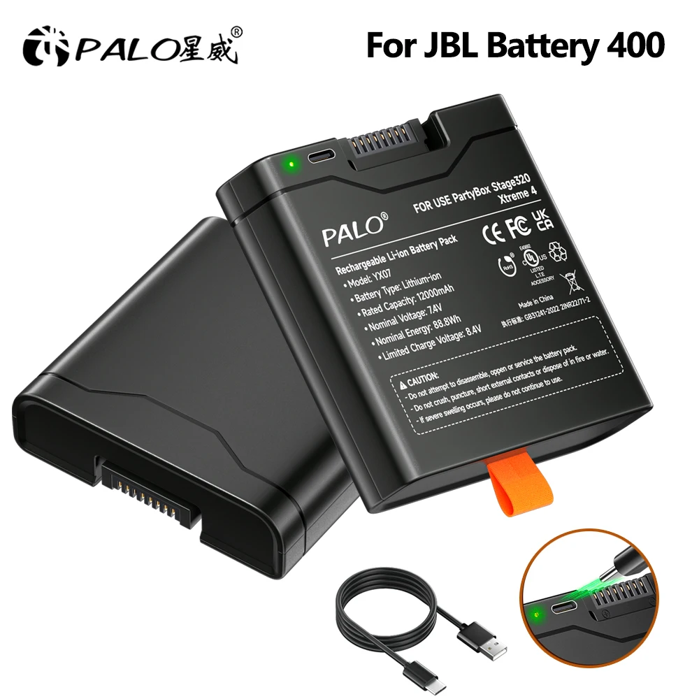 12000mAh Wiederaufladbarer Akku für JBL Battery 400 für JBL Partybox Stage 320 und für JBL Xtreme 4 Kabelloser Bluetooth-Lautsprecher