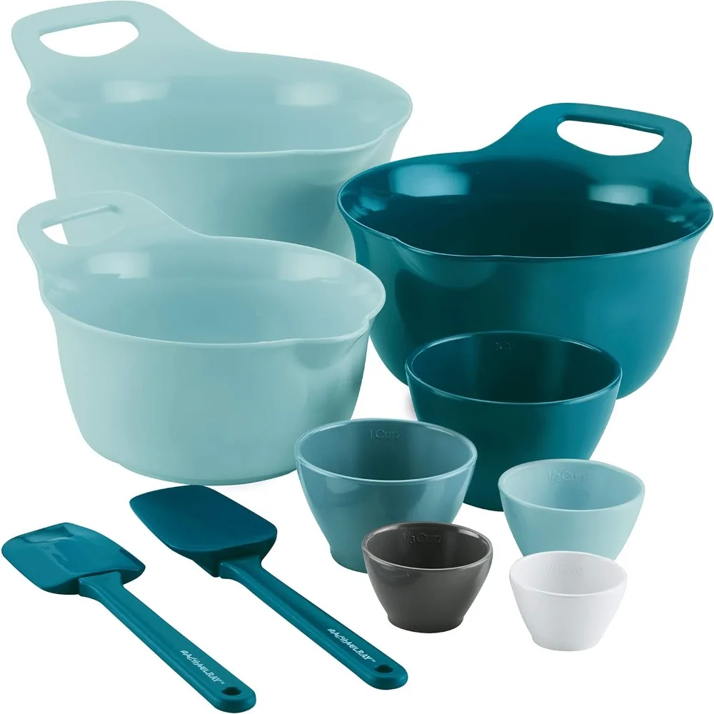 

10-Piece Cooking and Baking Prep Set with Mixing Bowls, Measuring Cups, and Tools