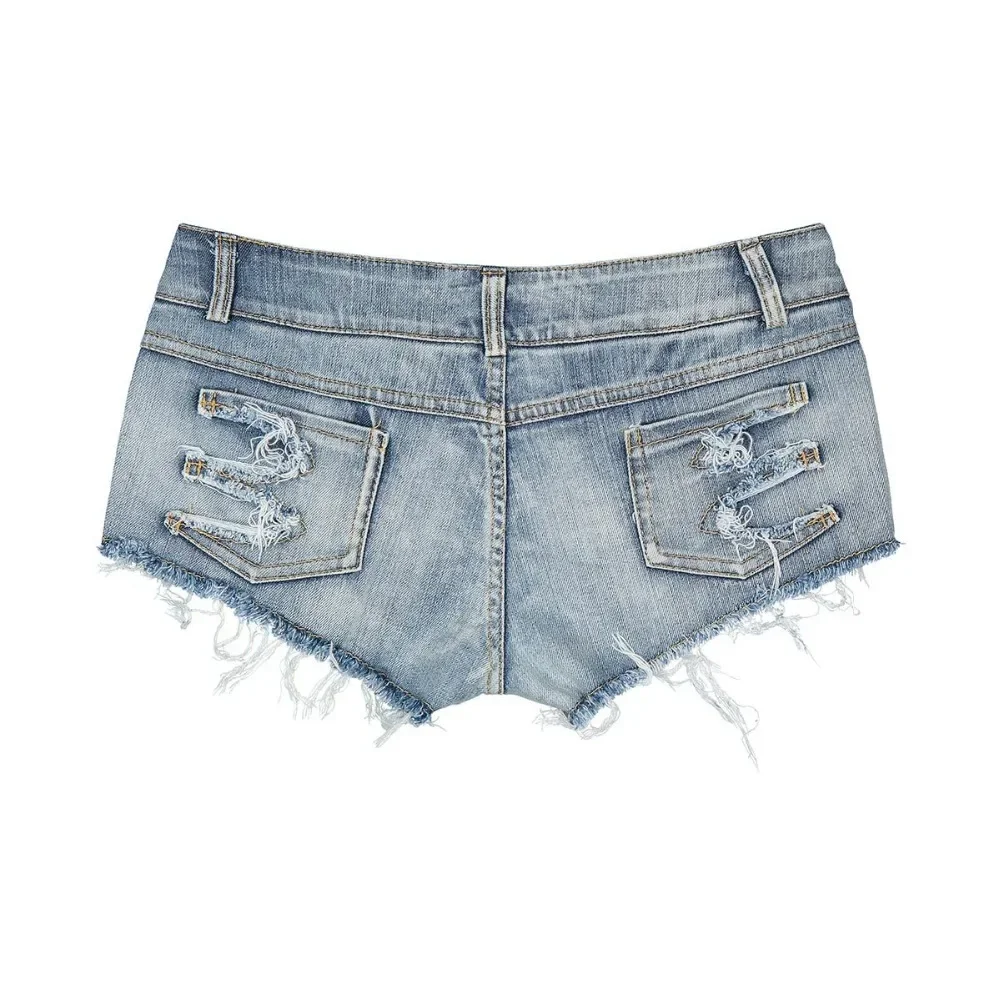 Sexy Low Waist Jeans Denim Shorts Skinny Mini Bodycon Hollow Out Jeans Shorts