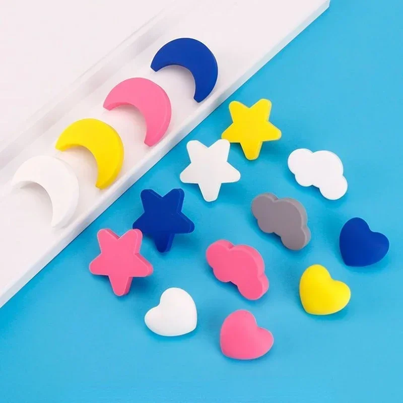 Children Room Knobs and Handles Moon Cartoon Furniture Handles Plastic Star Cloud Door Knob Kids Drawer Cabinet Pulls