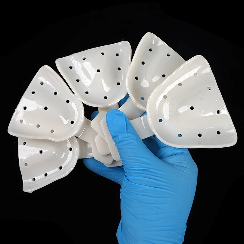 2×17pcs/box Dental Impression Trays Edentulous Jaw Impression Trays Autoclavable Teeth Holder Full Complete