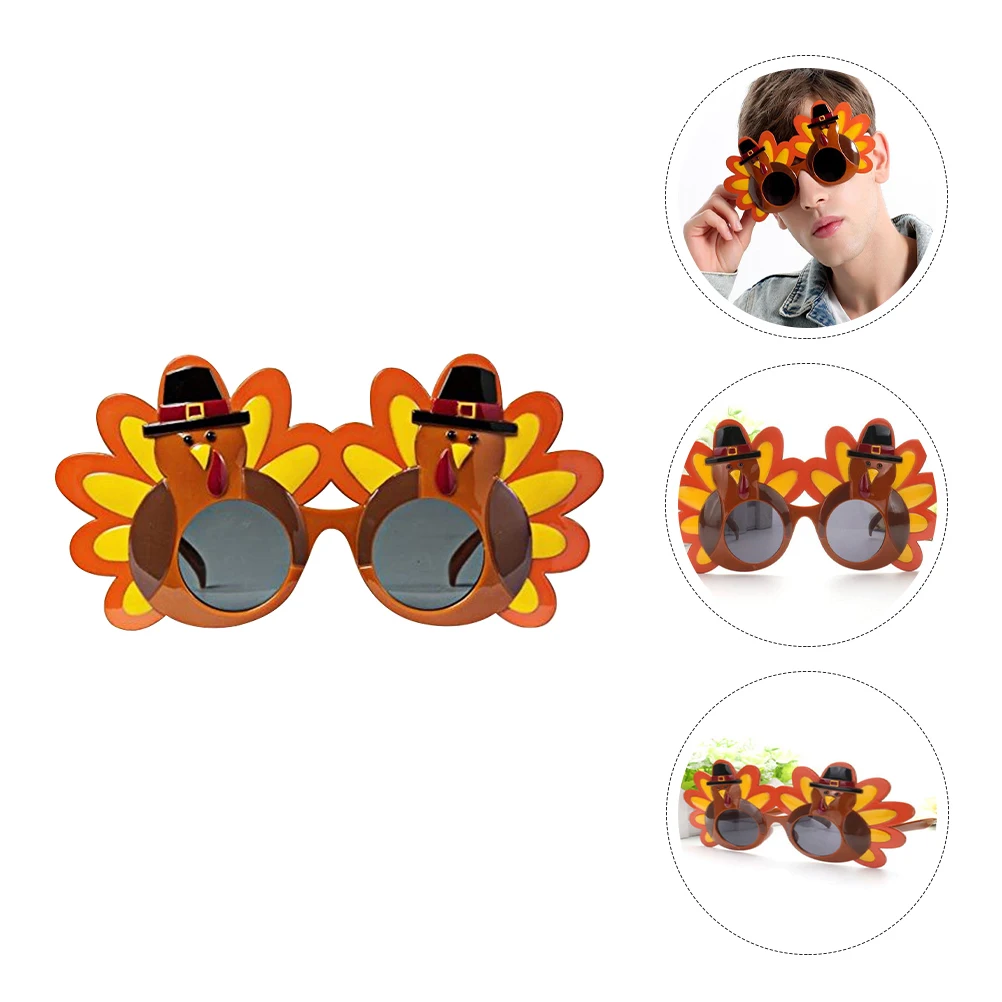 

2pcs Turkey Design Glasses Funny Eyewear For Party Costume Thanksgiving Day Carnival Easter Decoration Props Party Supplies