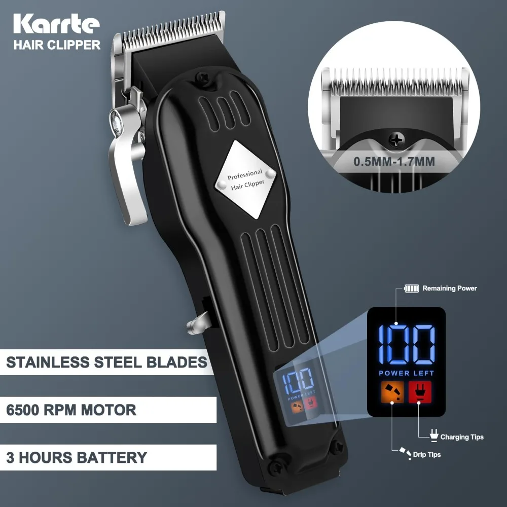 Professional Hair Clippers/Hair Trimmer/Beard Shaver Kit for Men, Cordless Barber Clipper Hair Cutting Kit, Beard T Outliner Kit