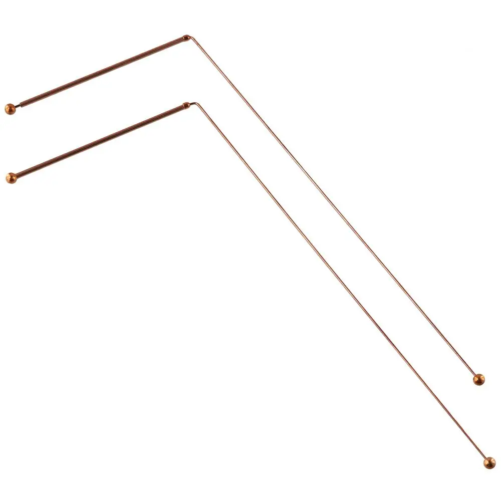 2PCS Pure Copper Metal Detection Rod 99.9%Copper Dowsing Rods Divining Rods for Ghost Hunting Tools Divining Water Treasure