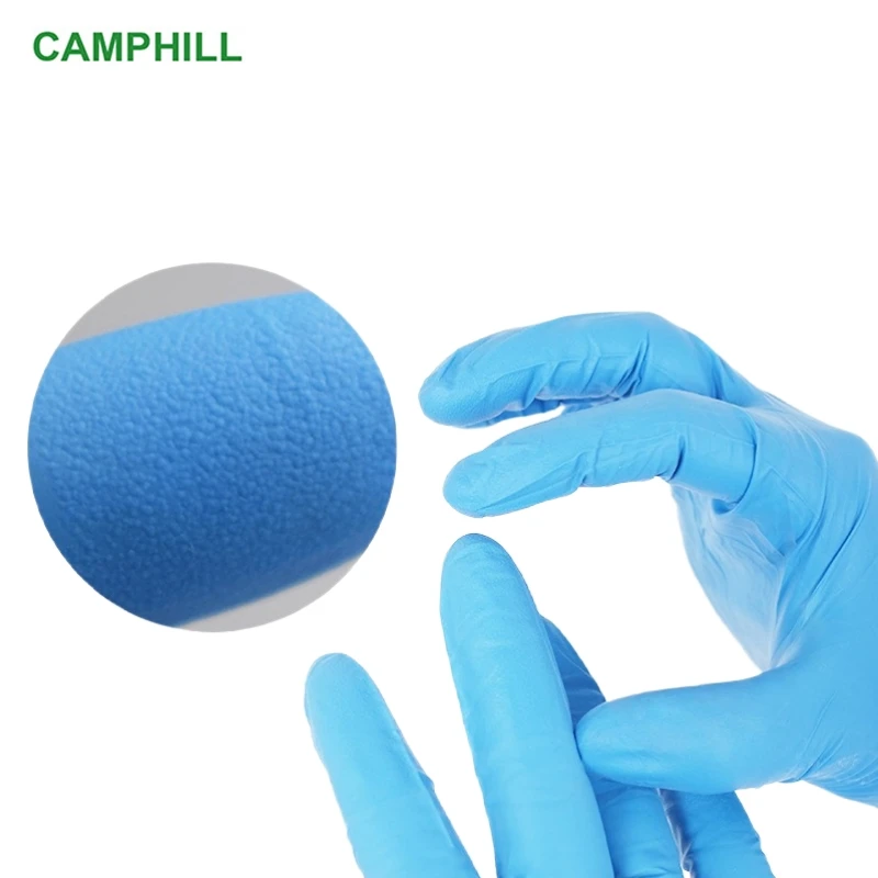 Disposable Nitrile Inspection Gloves 9 Inch Fingertip Textured Anti Slip Level 10 Cleanroom Gloves For Beauty and hairdressing