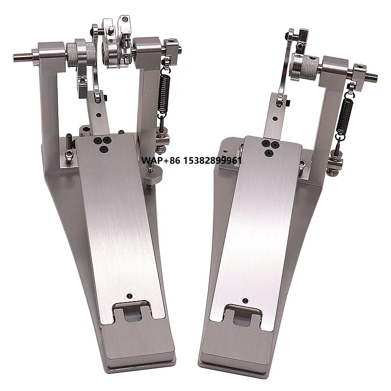 

Silver Double Bass Drum Pedal with Beaters for Drum Set Jazz Kit Bass Drum Practice Sturdy Percussion Instrument Accessory