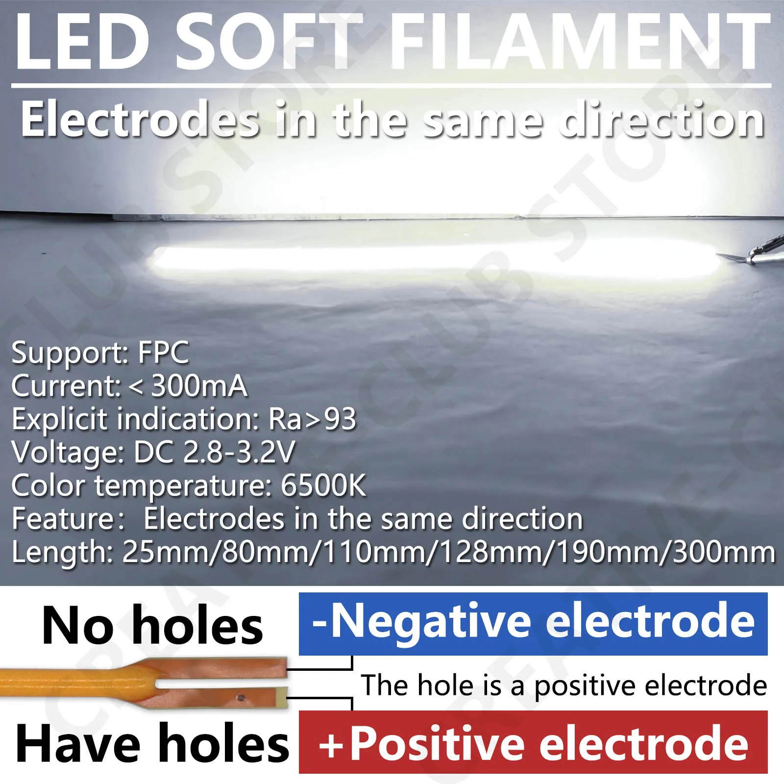 유연한 COB LED 필라멘트, DC3V 램프 액세서리, 다이오드 DIY 부품 핑크, 따뜻한 흰색, 빨간색, 파란색, 녹색, 25mm, 80mm, 110mm, 128mm, 190mm, 300mm