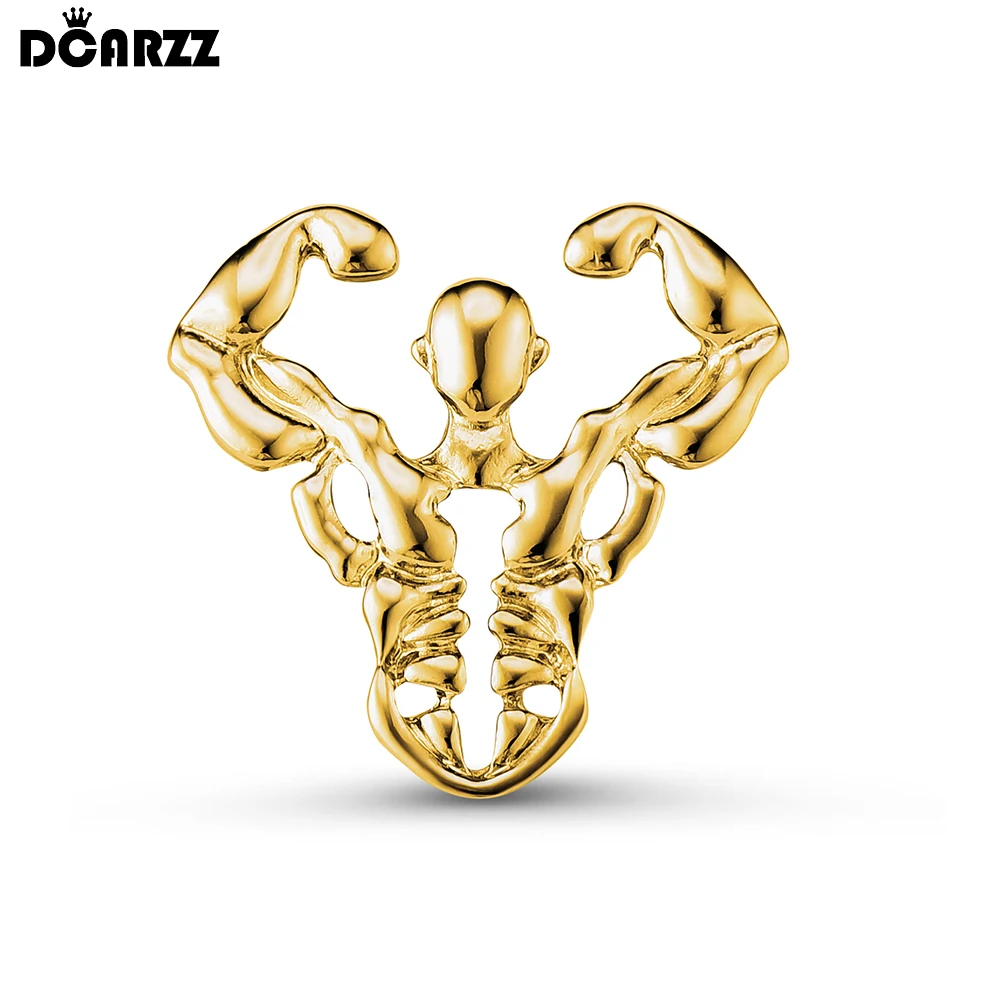 DCARZZ Bodybuilding Brooch Funny Muscle Man Pin Jewelry Backpack Lapel Suit Badge Accessories for Men Boys