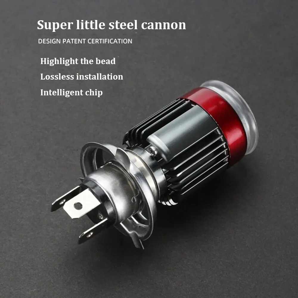1Pc White Yellow Strobe Motorcycle Headlight 2 Color H4/H6 BA20D With Red Devil Eyes High/Low Beam Motorcycle Bulb For 4 Modes