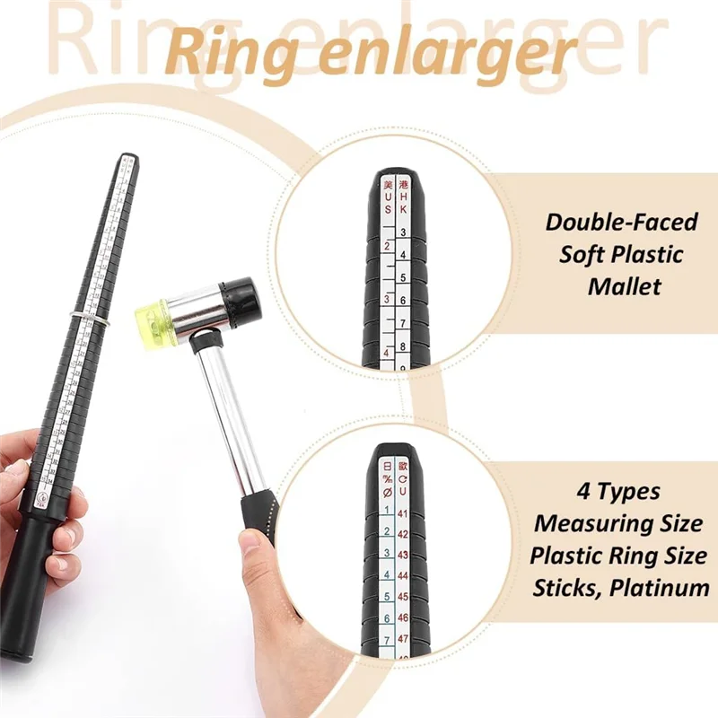 

AC23-1 Set Ring Bracelet Sizer Measuring Tool Bangle Ring Enlarger Stick Mandrel Sizer Tool Polishing Bangle Tool Repair Kit