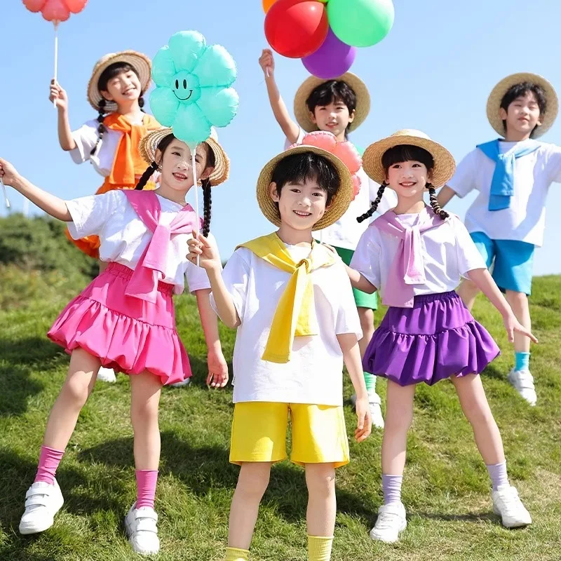 boys Group Performance Costume Kindergarten Graduation Clothes Kids Dance Chorus Cheerleading Stage Outfit Children's Day Wear