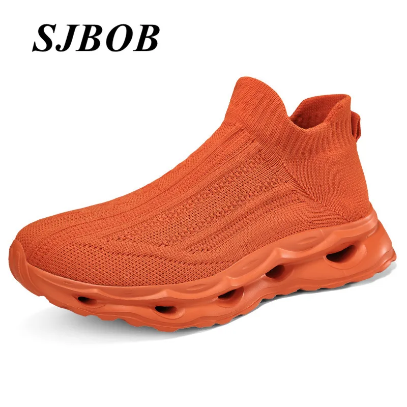 

Fashion Women Socks Sneakers Big Size 48 High Top Knit Men Running Shoes Light Non-Slip Blade Sneakers Unisex Zapatos De Hombres