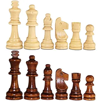 8CM/3.15in King Figures gioco di scacchi pezzi di scacchi in legno massello torneo stunton Wood Chessmen solo pezzi
