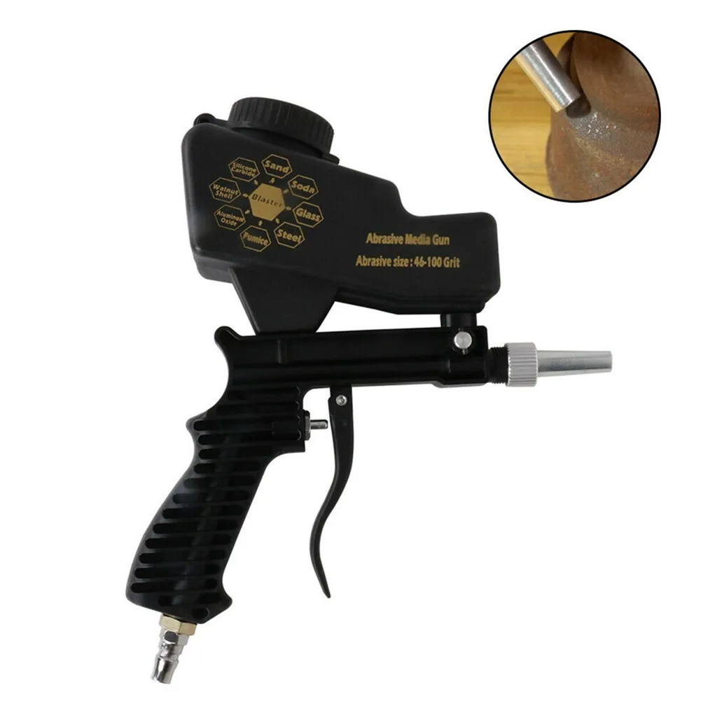 Pneumatic Sand Blasting Tool Gravity Sandblasting Gun Adjustable Mini Blasting Machine Spray Gun Polishing Burr Rust Removal Kit