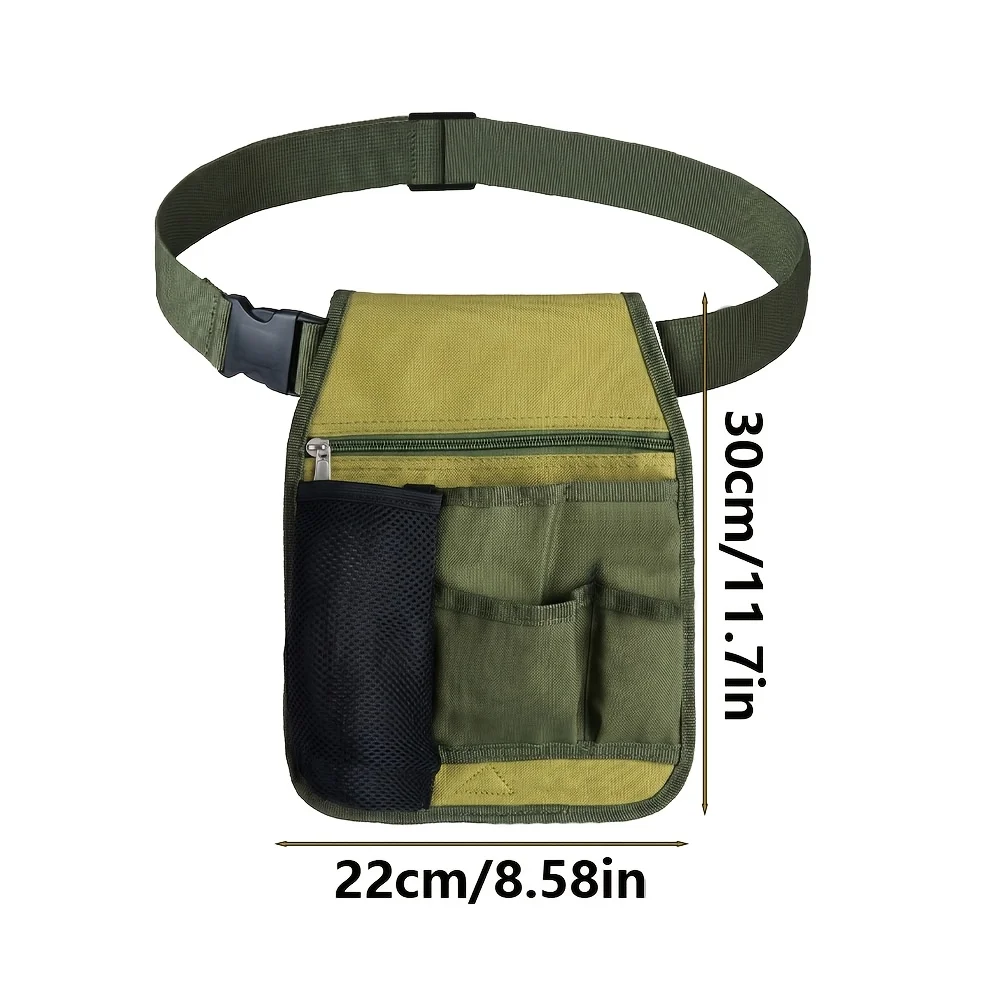 1Pc Multi-Pocket Net Bag Gardening Tool Waist Bag With Mesh Pocket Design For Backyard Gardening Outdoor Planting Work Supplies