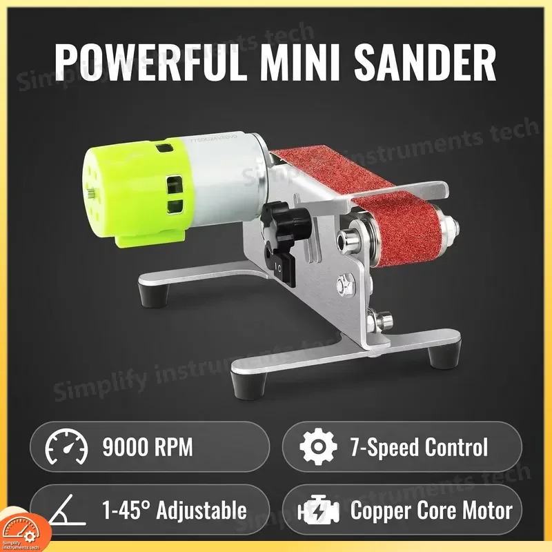 Mini Belt Sander Desktop Metal Polishing Knife Sharpener Edge Grinder Power Tool for Woodworking DIY