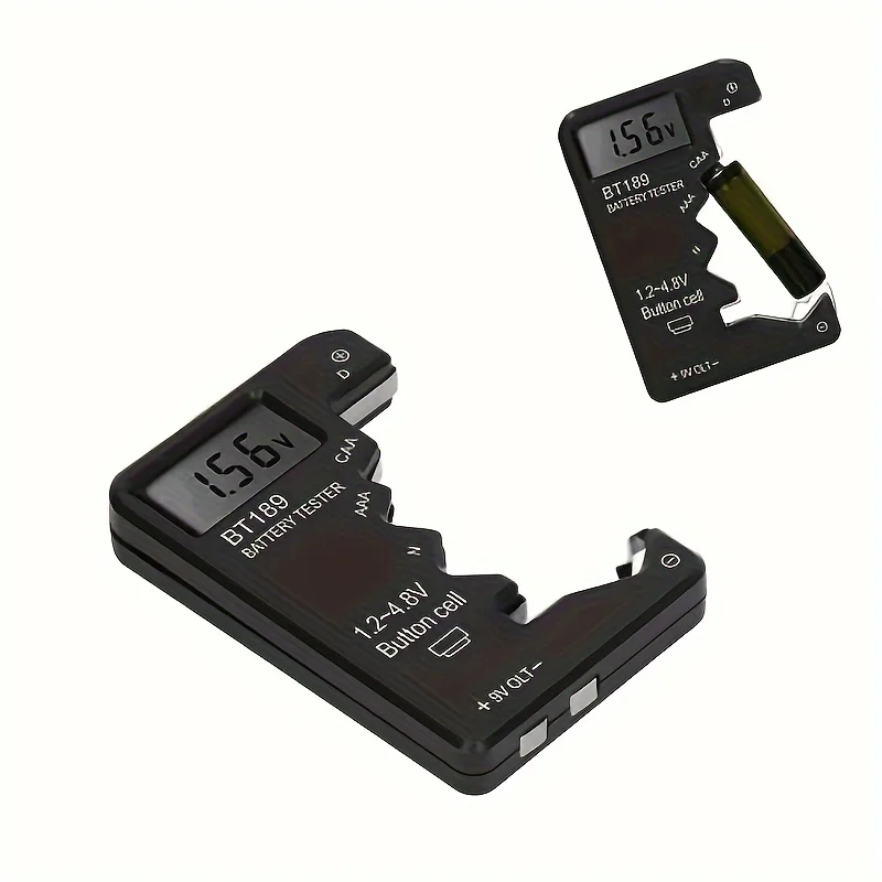 Battery checker, wide compatibility battery Liife checker LCD screen high precision 1.5V 3V 9V (black)