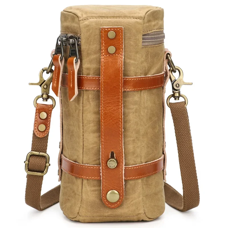 New Vintage Waxed Canvas Shockproof DSLR Camera Bag Waterproof Canvas Casual Bags K-807