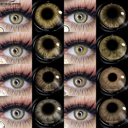 EYESHARE 1pair Colored Contact Lenses Natural Brown Color Lenses Yearly Use Beauty Makeup for Eyes Contact Lenses For Eyes Color