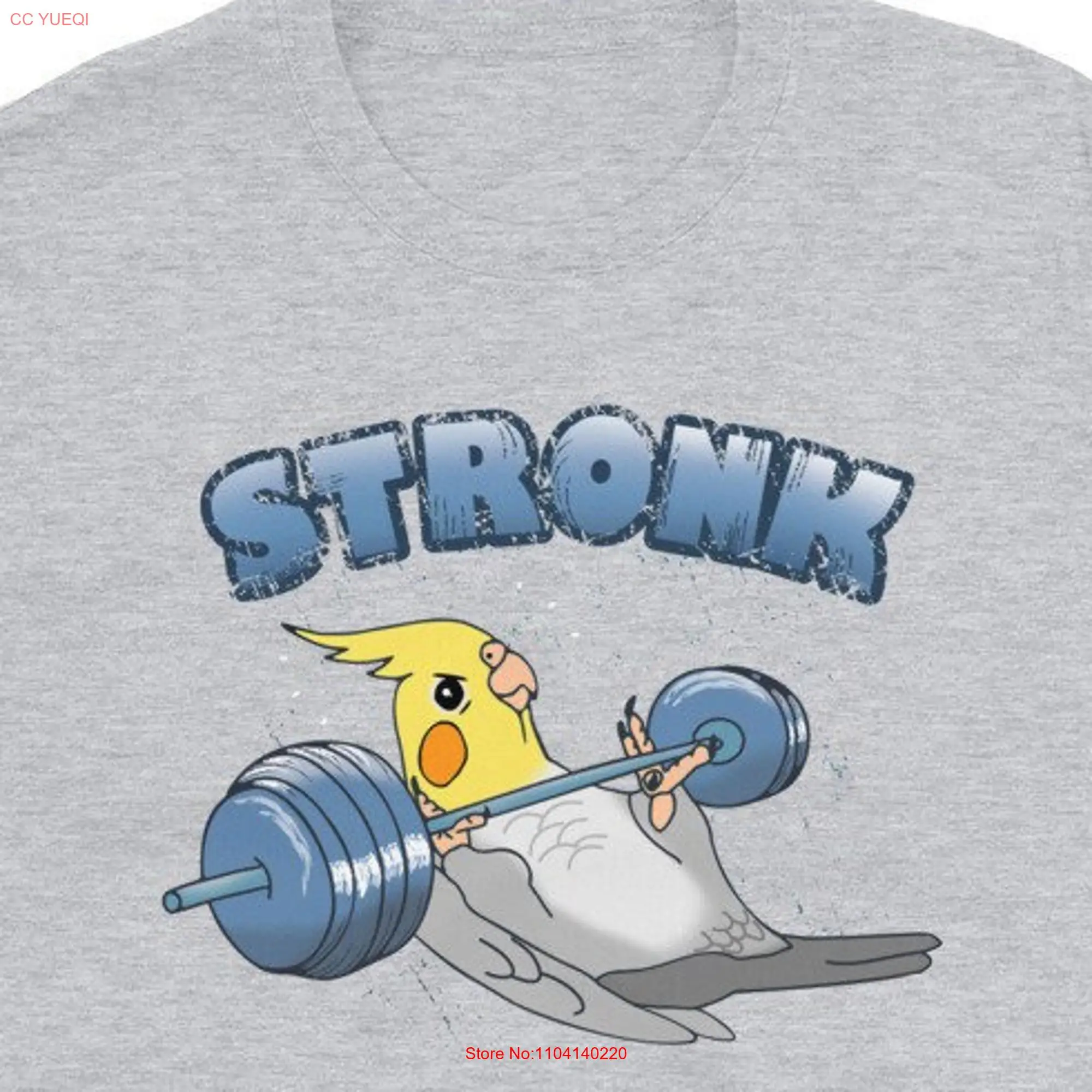 Stronk cockatiel fitness T Shirt workout owner tee parrot lover apparel birb memes clothes long or short sleeves