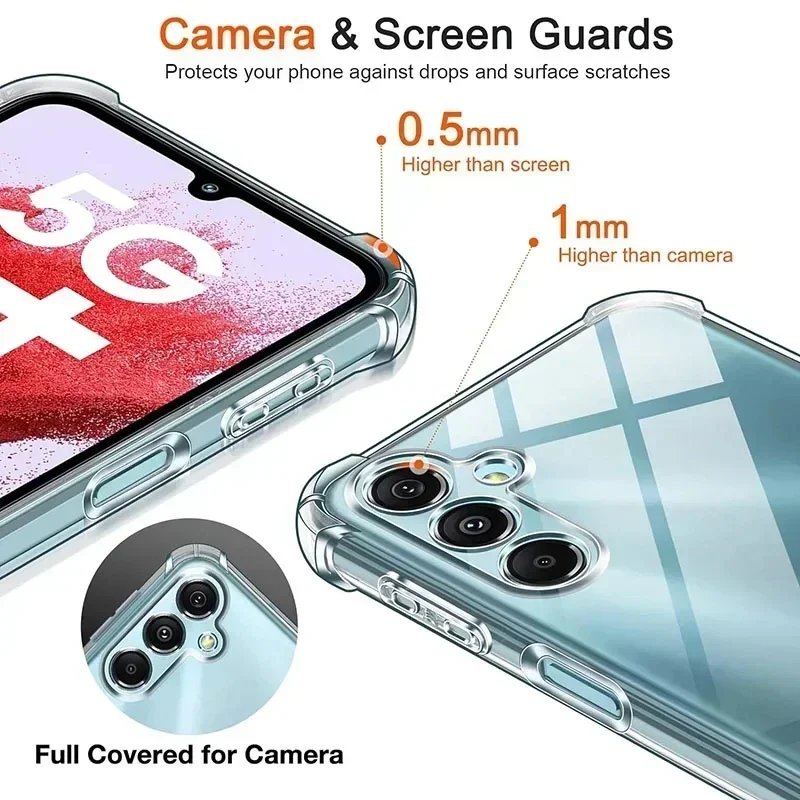 Silicone Clear Soft Case For Samsung Galaxy S24 S23 S21 FE S22 Plus Note 20 Ultra  A16 A06 4G 5G Transparent Back Cover Shell image 3