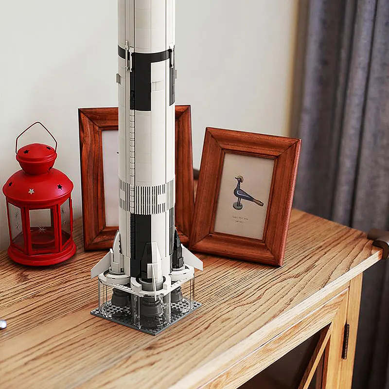 MOC Apolloss 11 Saturn V Support Building Blocks Bracket Kit Space Spacecraft Rocket Launch Stand Bricks Toys Children Gifts