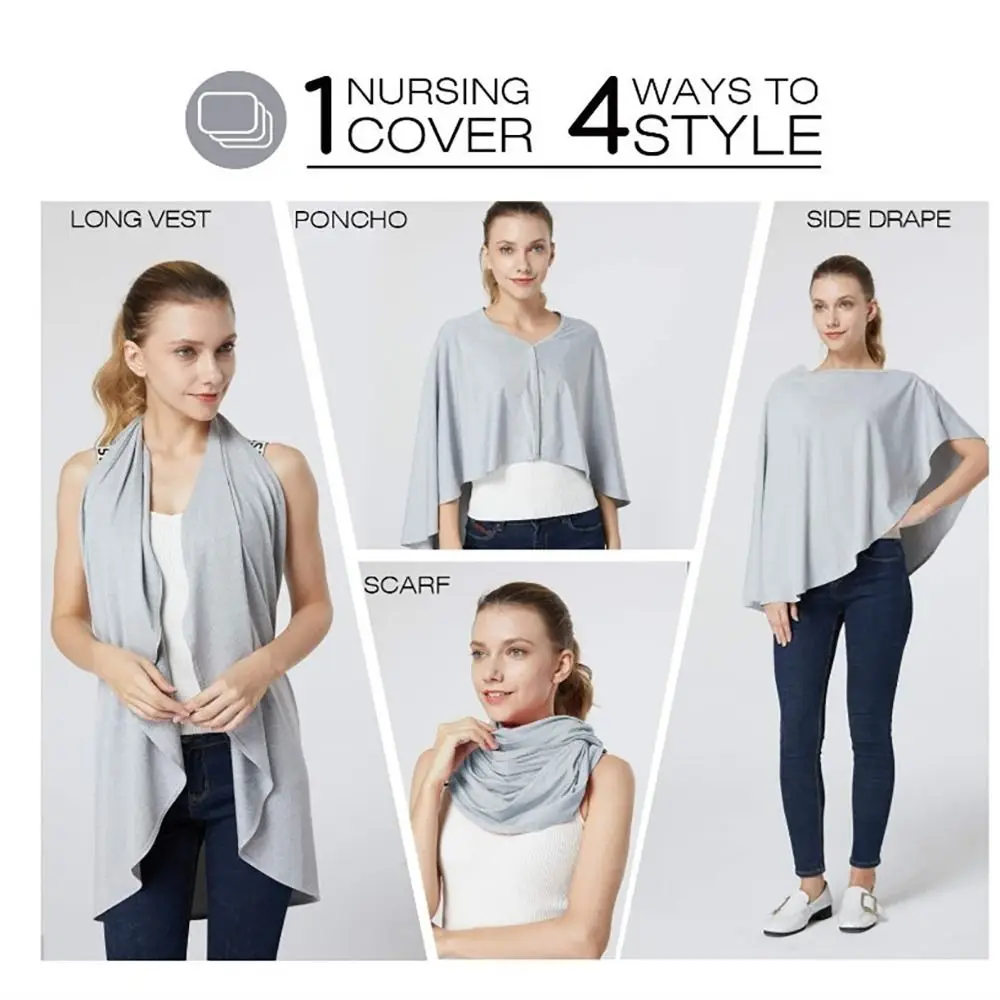 Universal Multi-functional Nursing Cover Muslin Fabric Privacy Protection Breastfeeding Cover Solid Color Stroller Cover Women