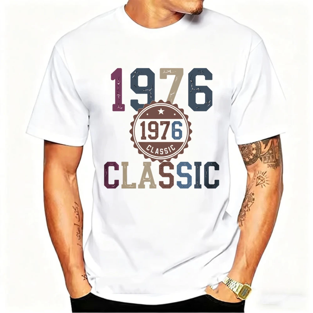 Item Vintage Classic Fashion Streetwear Crewneck Short-sleev Preview 1976 Classic Designed and 50 Year Old Birthday Gifts Tee