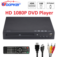 WOOPKER DVD Player M238 HD 1080P Disc Player with Remote Control Support USB MP3 MP4 Home DVD Player for TV Projectors Computer