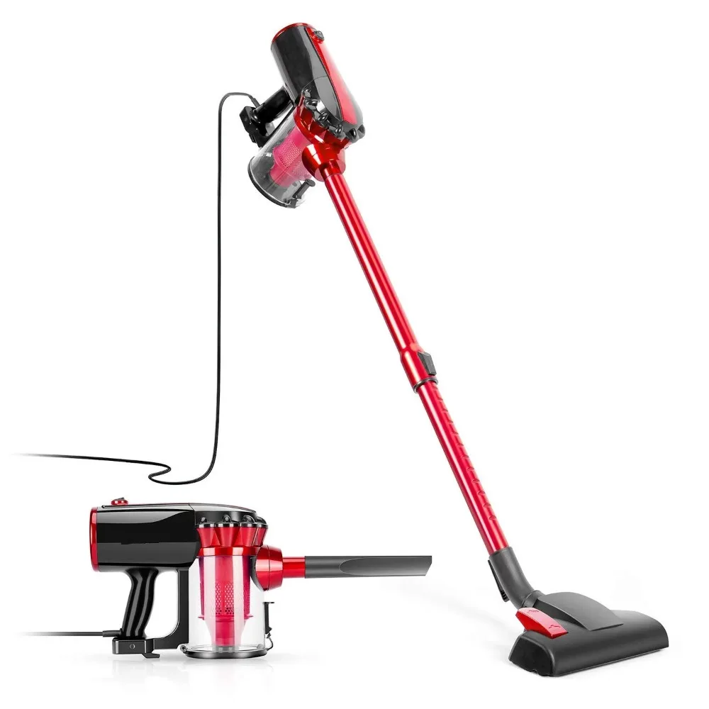 17KPA Strong Suction Stick Vacuum, Corded Vacuum Cleaner, Rotatable Brush Head, 4 Stages Fully sealed Filtration System