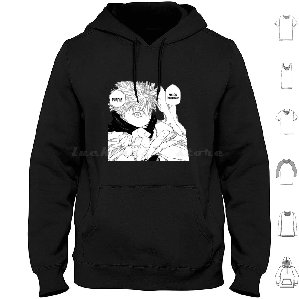 Sudaderas con capucha huecas moradas de manga larga Sukuna Anime Manga Gojo Itadori Jjk Megumi Jujutsu Satoru Kaisen Yuji