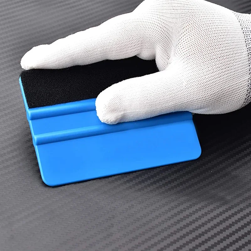 5/10pcs Auto Styling Vinyl Koolstofvezel Venster Ijs Remover Schoonmaken Wassen Auto Schraper met Vilt Zuigmond tool Film Wikkelen