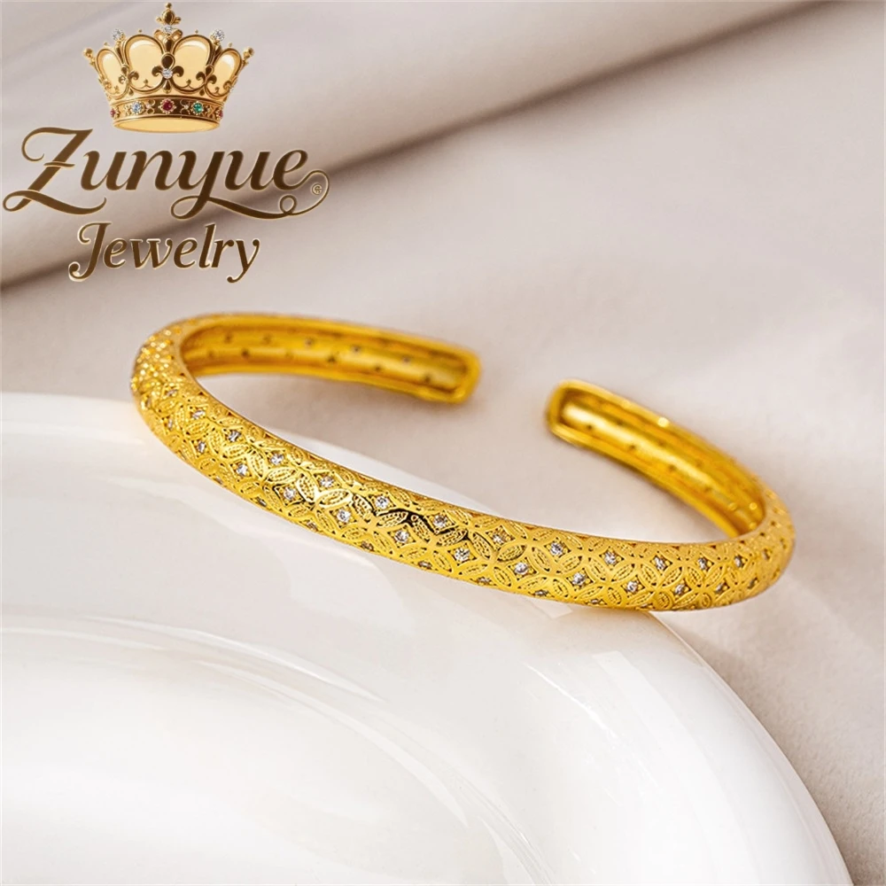 

Sand Gold Bracelet, Copper Coin Pattern Bracelet Luxury Quality Jewelry Fashion Jewelry Exquisite Elegant Charms Best Selling