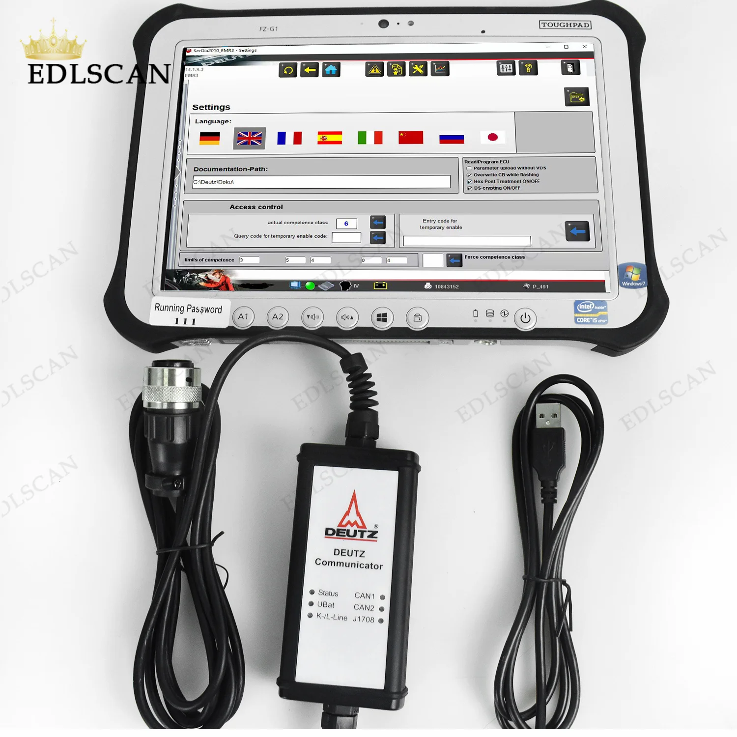 FZG1 Tablet for Deutz serdia 2010 Diagnose Kit for deutz engine communicator deutz decom diagnostic scanner tool