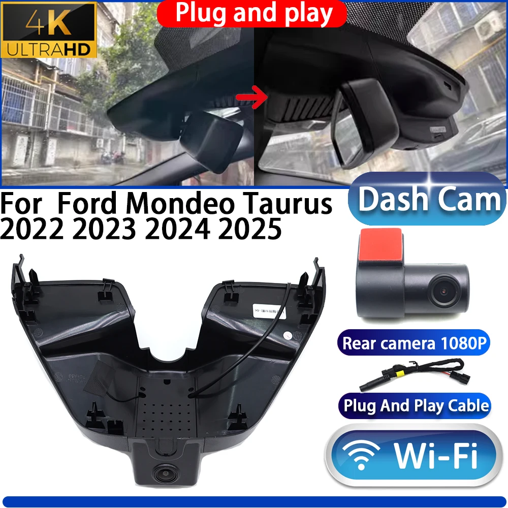 

HighCity For Ford Mondeo Taurus 2022 2023 2024 2025 Dash Cam Camera DVR 4K UHD Night Vision Wifi Plug And Play Video Recorder