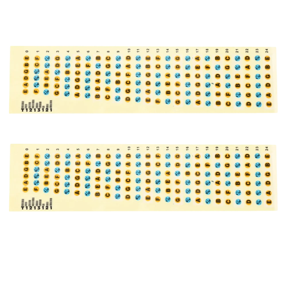 2PCS PVC Fretboard Note Decals Yellow Fret Markers Fret Markers Stickers Guitar Fretboard Stickers For Beginners Practice