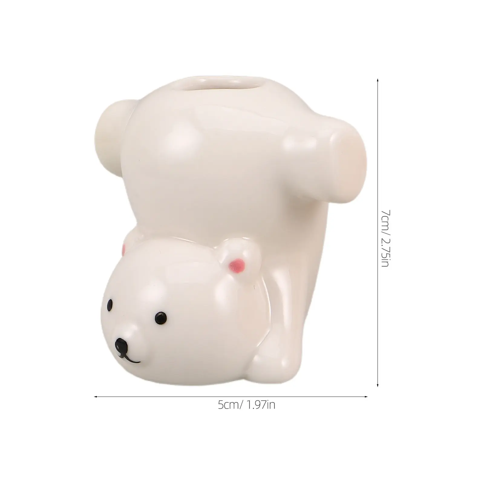 2Pcs Cute Animal Toothbrush Holder Set Kawaii Bathroom Organizer for Countertop Toothpick Container Ceramic Storage Stand