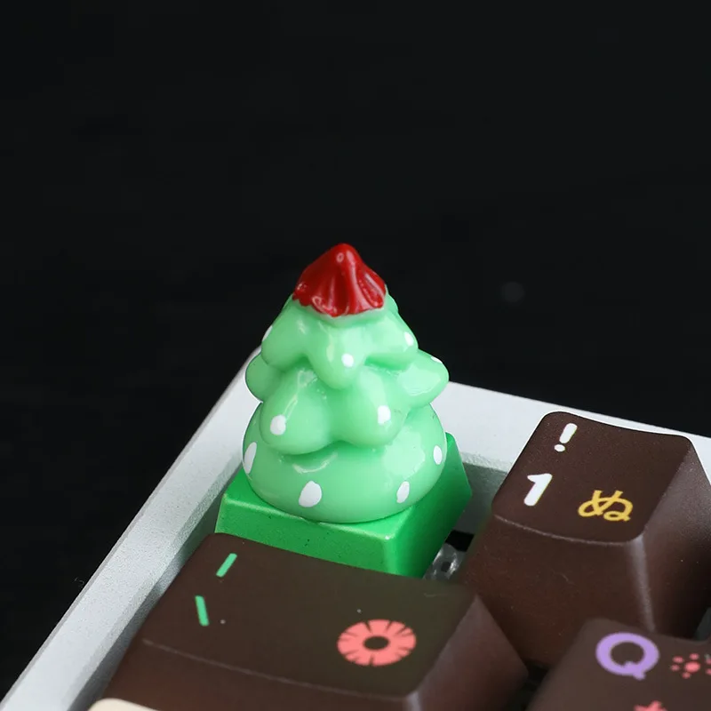 Christmas resin keycap new Christmas tree candy machinery original design personalized keyboard cap digital