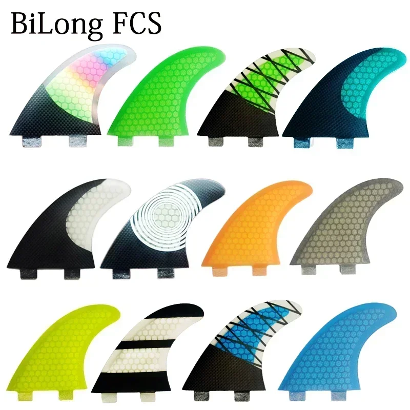 BiLong FCS FINS Surfboard Fins Tri Fin G5 Size 3-fins Fiberglass Performance Core with Carbon Water skiing Quilhas Surf Fin