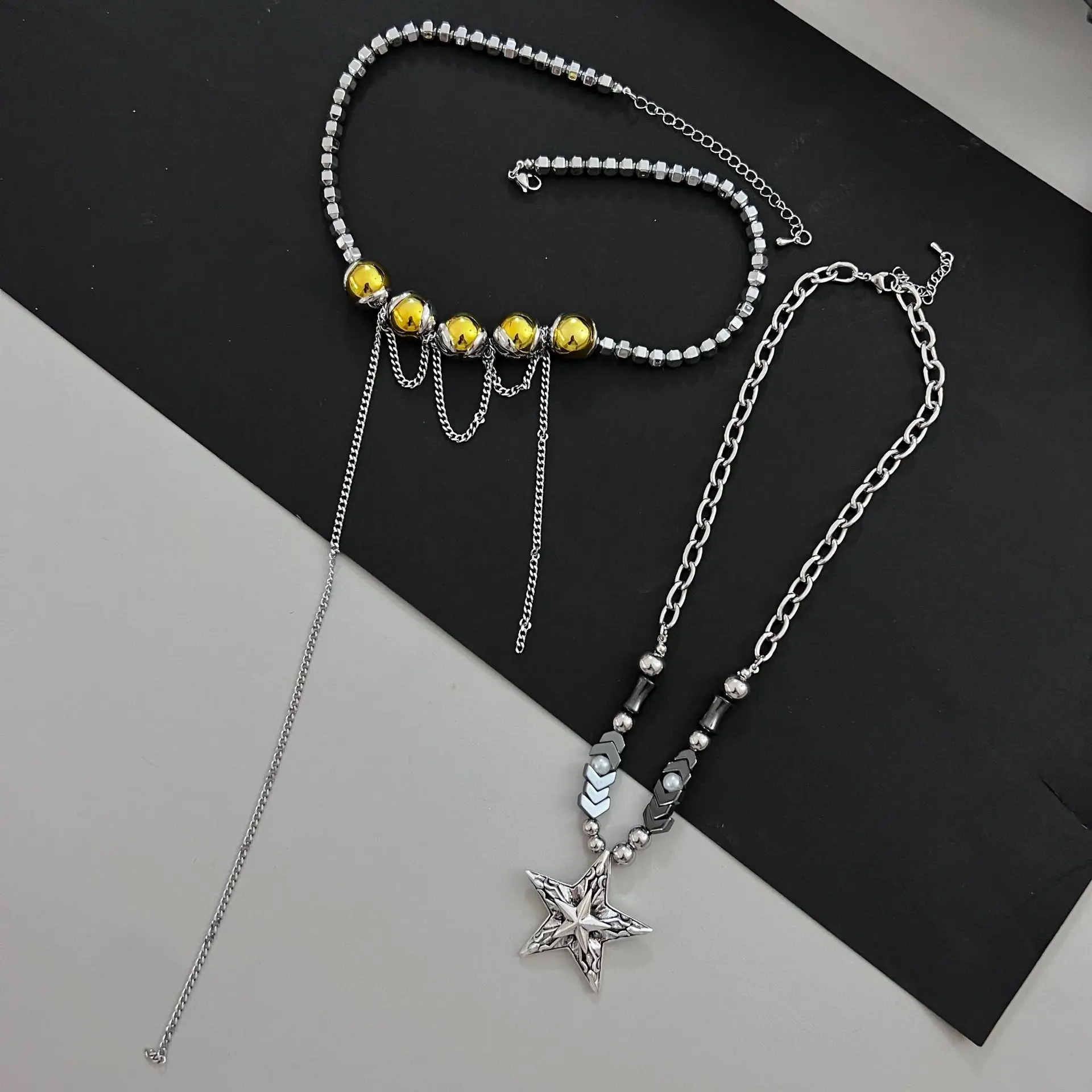 New Spicy Girl Y2K Five Star Pendant Choker Necklace Fashion Punk Retro Clavicle Chain for Men and Women