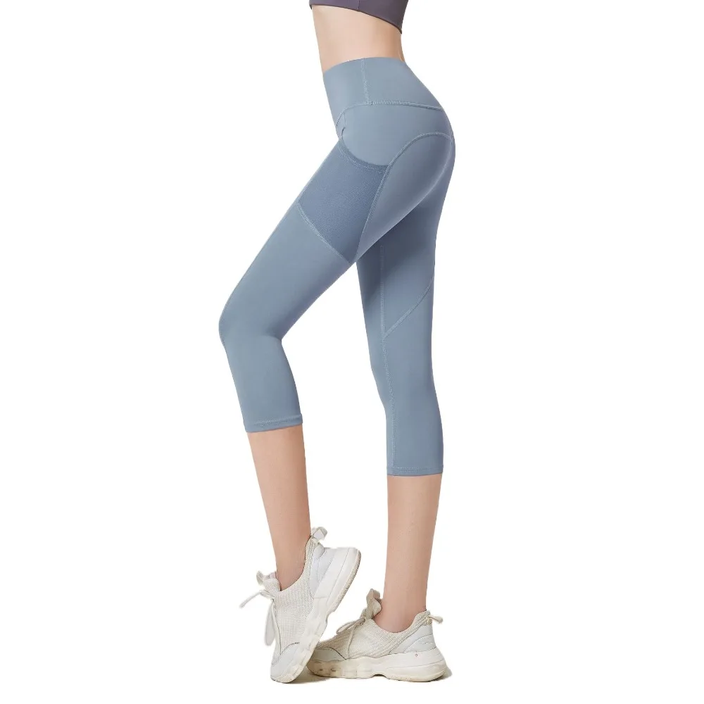 

Gym Pants Calf Length Yoga Cropped Pants Sportswear Quick Dry Fitness Pants Tights Running Sports Leggings Fitness