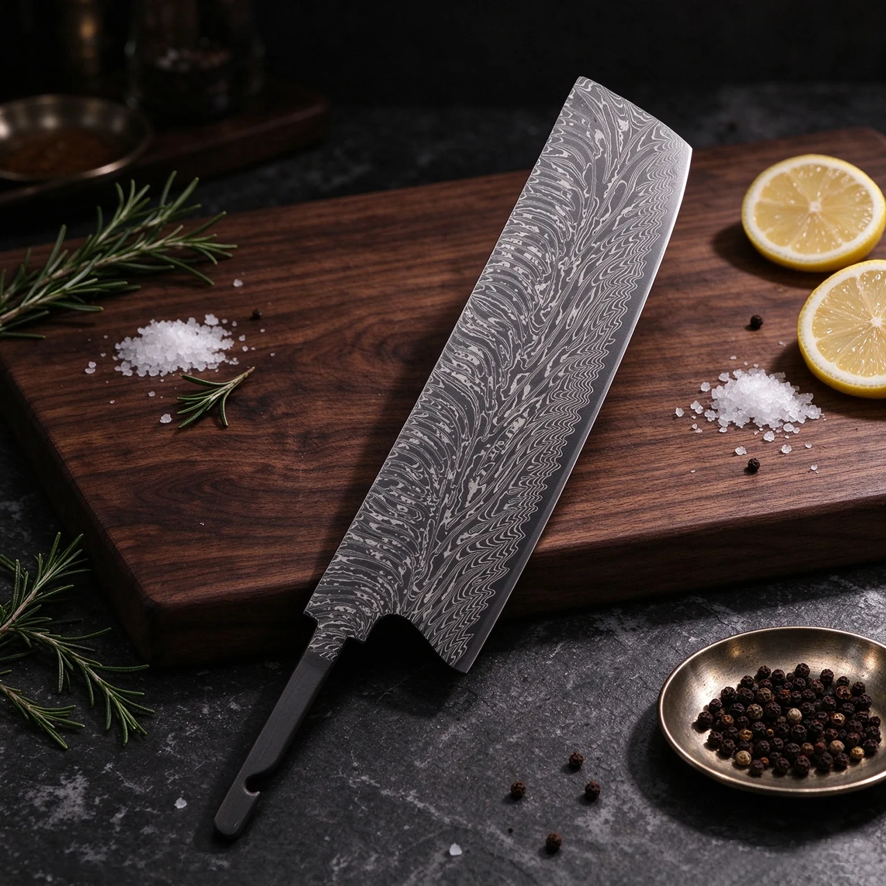 JUMCSONG VG10 Steel Core Nakiri Blade Blank High Hardness Sharp Semi-finished Kitchen Knife Accessories DIY Meat Cutting Blade
