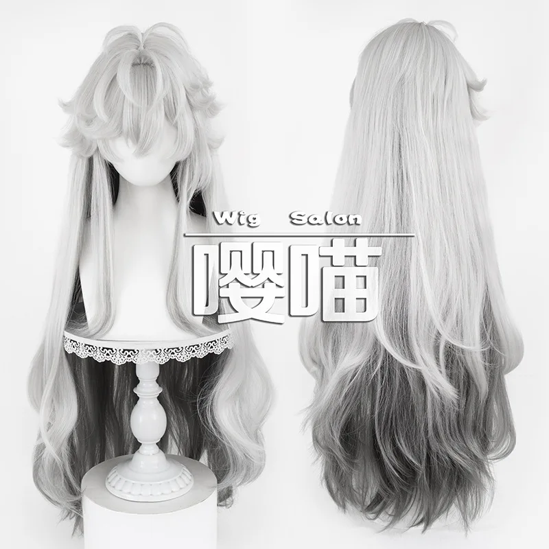 

Lappland Cosplay Wig 100CM Black White Wig Heat Resistant Synthetic Hair Game Arknights Cosplay Anime Wigs Halloween Carnival