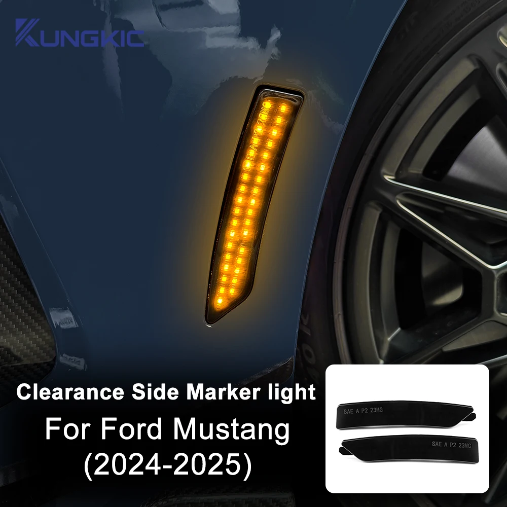 

For Ford Mustang 2024 2025 USDM Car 2PCS Front Lights Clearance Side Marker Light Amber White Red LED Sidemarker Lamp