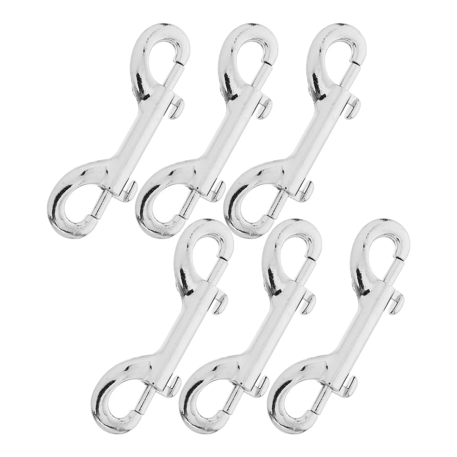 6Pcs Stainless Steel Double Ended Pet Snap Hook Leash Connectors with 89Mm Swivel Snap Diving Buckle for Dual Dog Walking