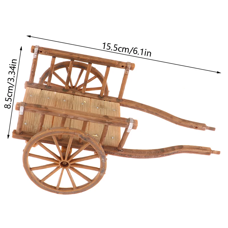 

1/12 Dollhouse Miniature Simulation Assembled Cart Model DIY Garden Furniture Accessories For Doll House Decor Toys