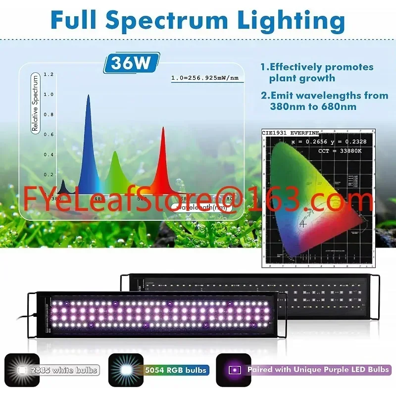 75cm Professional LED Fish Aquarium Light Remote Control Smart  full Spectrum Luz aquari for Live Plant Fish T